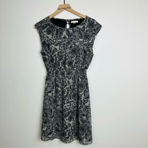 Tulle Black and White Floral Midi Dress Size Large